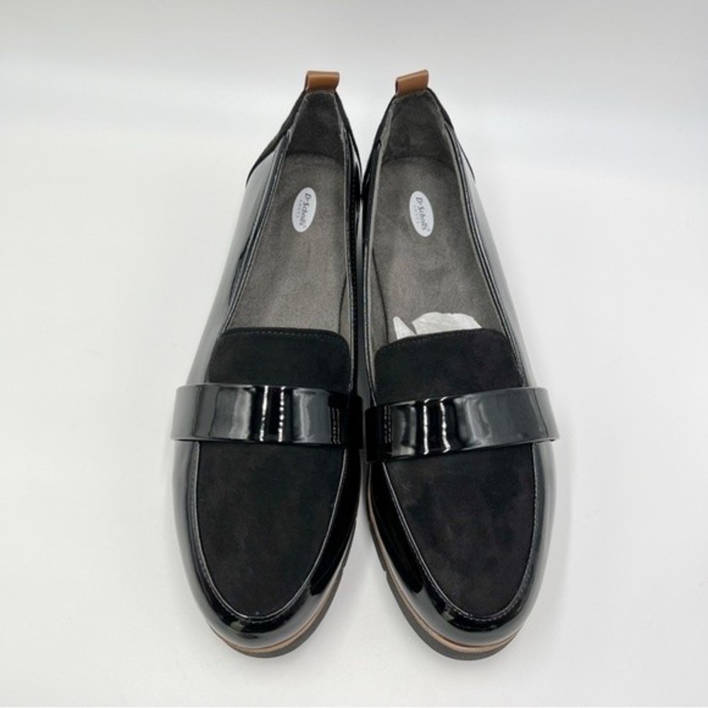 Dr Scholls Women's Webster Black Faux Suede & Patent Slip On Loafers Shoes 8.5 - Picture 4 of 13
